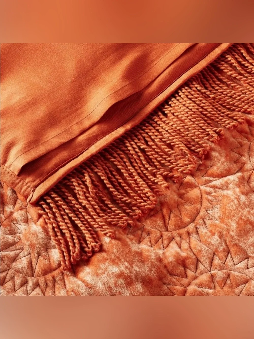 (2) Sun Stitched Vintage Velvet Quilt Sham Coral - Opalhouse EUC